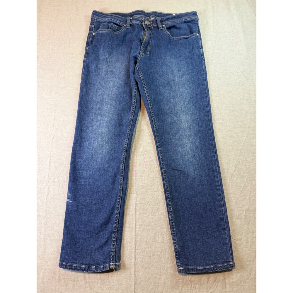 Buffalo David Bitton Jeans Jackson Straight Stretch Denim Mens 34x30 Blue Denim